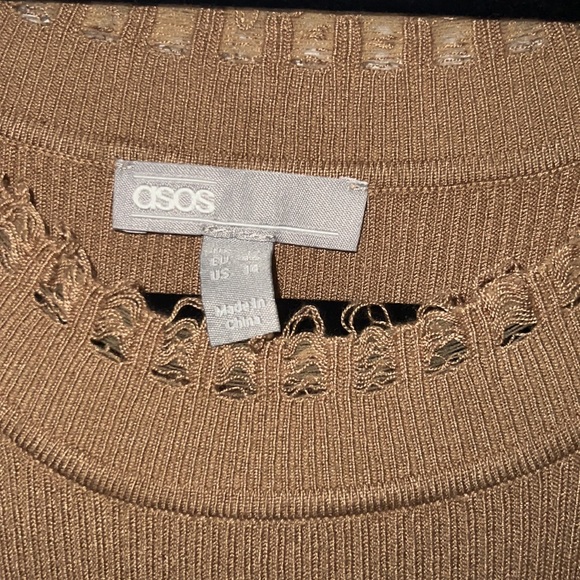 ASOS Brown Ribbed Tank Top – Size 14 - Picture 8 of 10